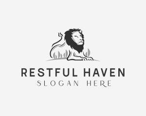 Resting Lion Wildlife logo design