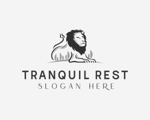 Resting Lion Wildlife logo design