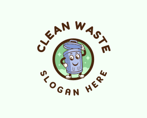 Trash Can Character logo