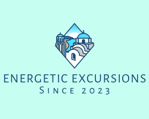 Santorini Greek Island logo design