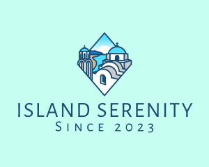 Santorini Greek Island logo design