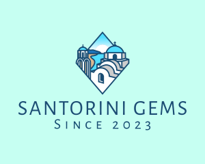 Santorini Greek Island logo design