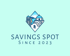 Santorini Greek Island logo design