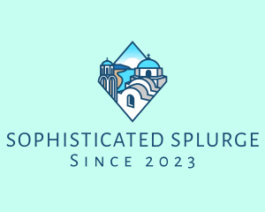 Santorini Greek Island logo design