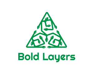 Green Triangular Vines logo design