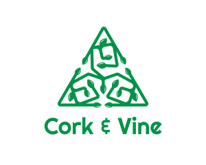 Green Triangular Vines logo design