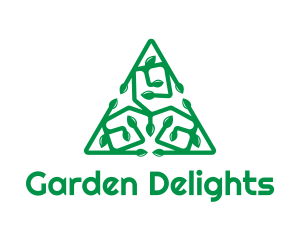 Green Triangular Vines logo design