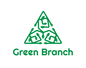 Green Triangular Vines logo design