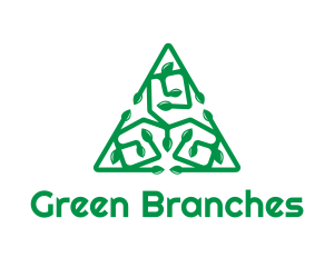 Green Triangular Vines logo design