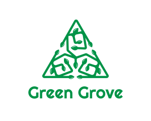 Green Triangular Vines logo design