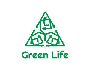 Green Triangular Vines logo design