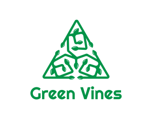 Green Triangular Vines logo design