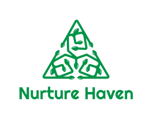 Green Triangular Vines logo design