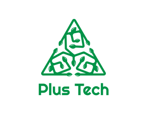 Green Triangular Vines logo design