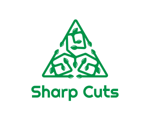 Green Triangular Vines logo design