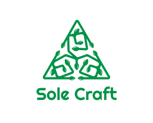 Green Triangular Vines logo design