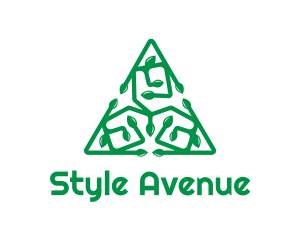 Green Triangular Vines logo design