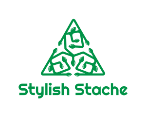 Green Triangular Vines logo design