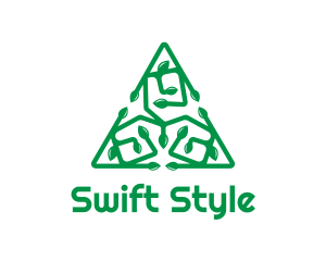 Green Triangular Vines logo design