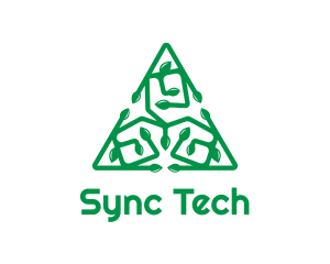 Green Triangular Vines logo design