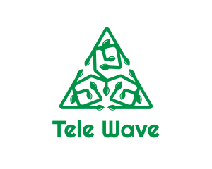 Green Triangular Vines logo design