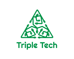 Green Triangular Vines logo design