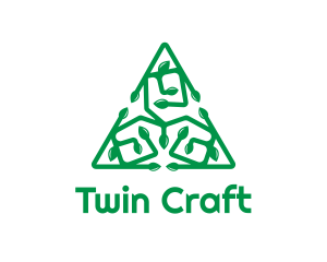 Green Triangular Vines logo design