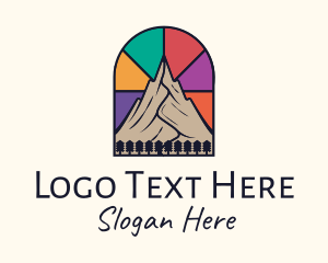 Scenic - Stained Glass Mountain logo design