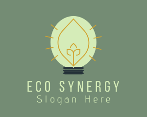 Leaf Light Bulb Energy logo