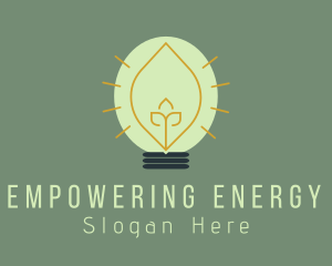 Leaf Light Bulb Energy logo design