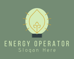 Leaf Light Bulb Energy logo design