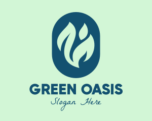 Natural Green Leaves logo design