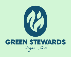 Natural Green Leaves logo design