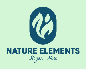 Natural Green Leaves logo design