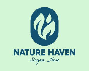 Natural Green Leaves logo design