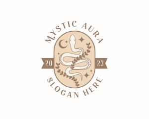 Mystical Snake Leaf logo design