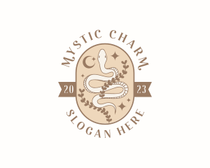 Mystical Snake Leaf logo design