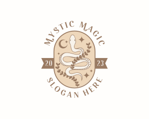 Mystical Snake Leaf logo design