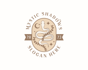 Mystical Snake Leaf logo design