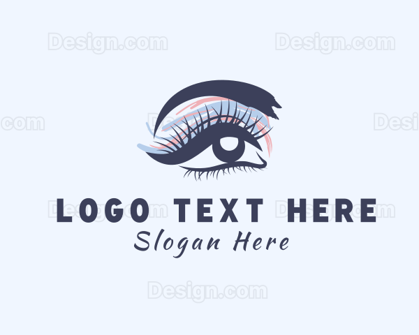 Watercolor Eyelash Beauty Logo