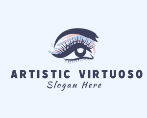 Watercolor Eyelash Beauty logo design