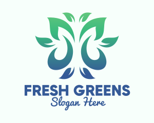Green Environment Leaves logo design