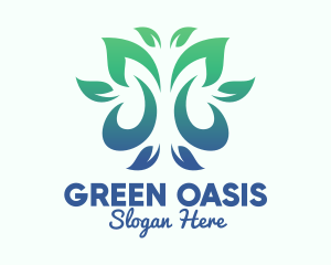 Green Environment Leaves logo design