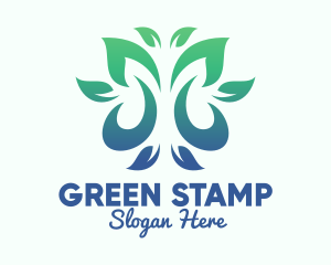 Green Environment Leaves logo design