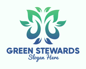 Green Environment Leaves logo design