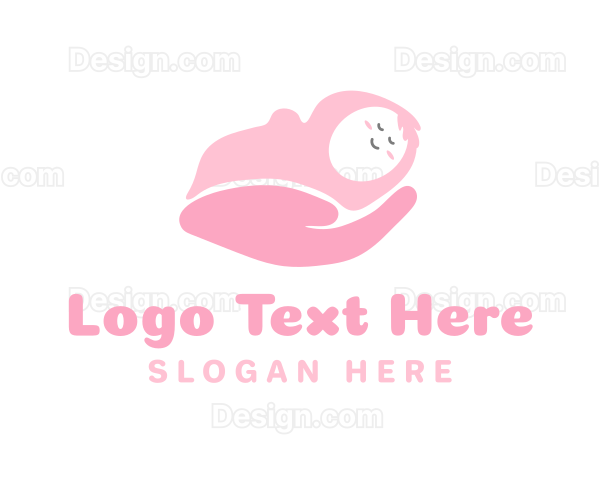 Pink Newborn Baby Logo