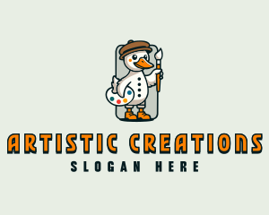 Duck Painter Artist logo design