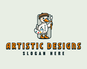 Duck Painter Artist logo design