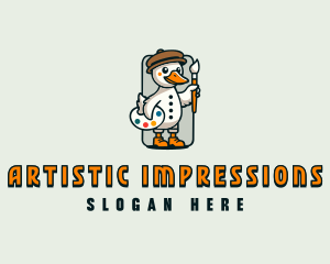 Duck Painter Artist logo design