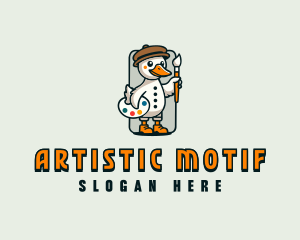 Duck Painter Artist logo design